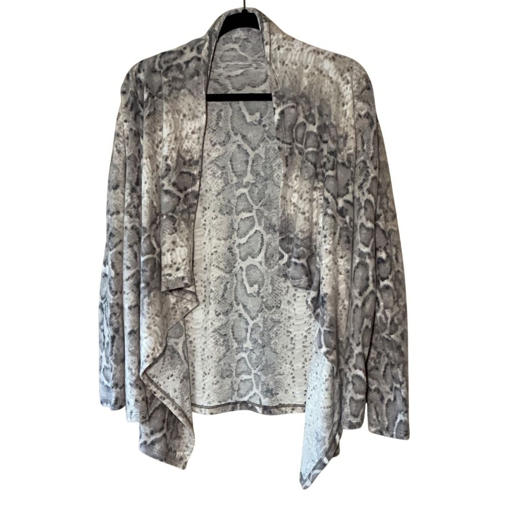 NWT Snake-Print Drape Cardigan | Open Front | Small (Fits Like Large)